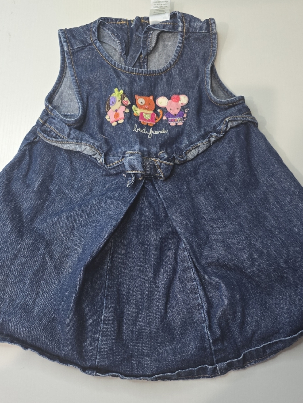 Vintage Gymboree Best Buddies Denim Dress 18-24 Months EUC